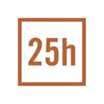 Der Text 25h innerhalb eines quadratischen Rahmens.