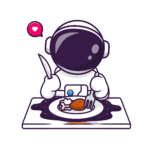 Cute Astronaut eating