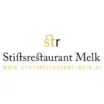 Logo für das Stiftsrestaurant Melk mit der Webadresse www.stiftsrestaurant-melk.at.