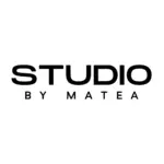 Das Bild zeigt den Text „STUDIO BY MATEA“ in fetten, schwarzen Großbuchstaben auf weißem Hintergrund.