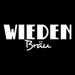 Der weiße Text auf schwarzem Hintergrund lautet WIEDEN in fetten Großbuchstaben, darunter steht Bräu in einer handschriftlichen Schrift mit einem Umlaut über dem a.